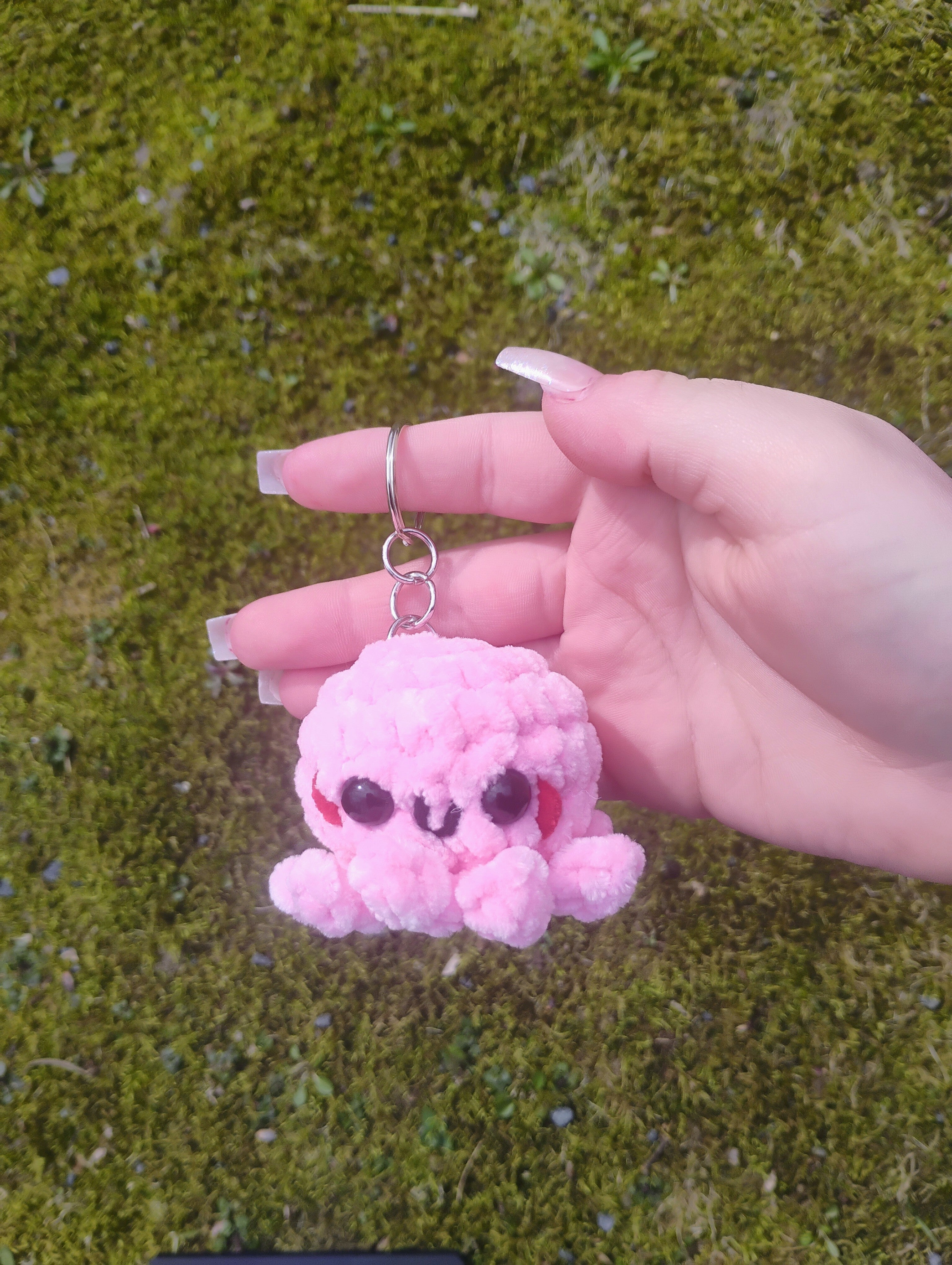 Pink Octopus Keychain