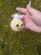 Yellow & Light Pink Baby Bee Plush Keychain