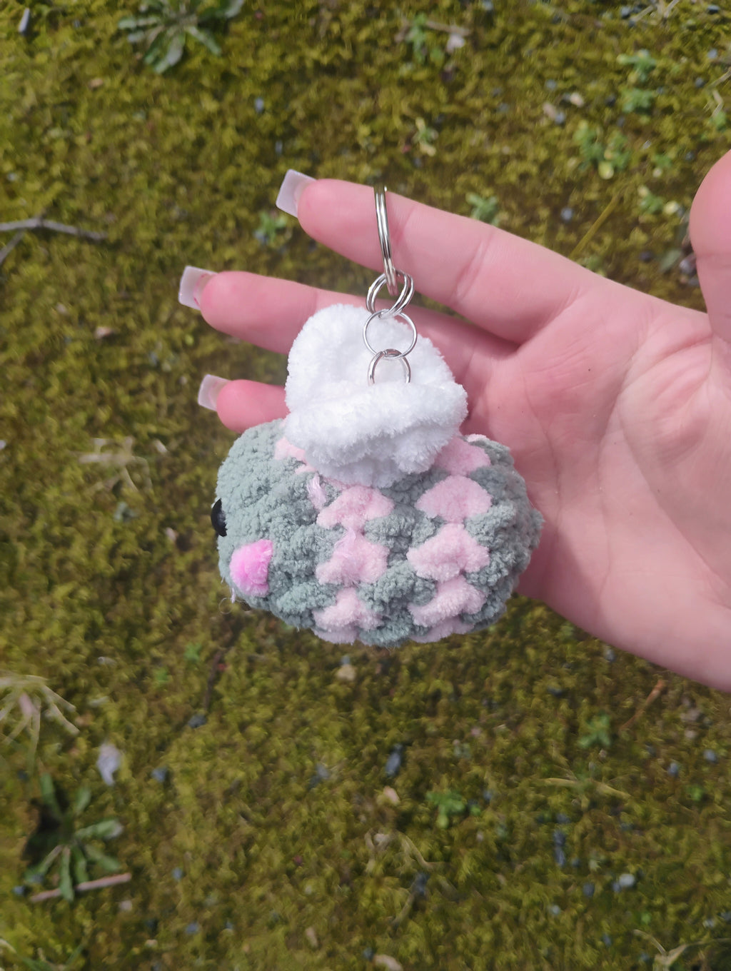 Green & Pink Baby Bee Plush Keychain