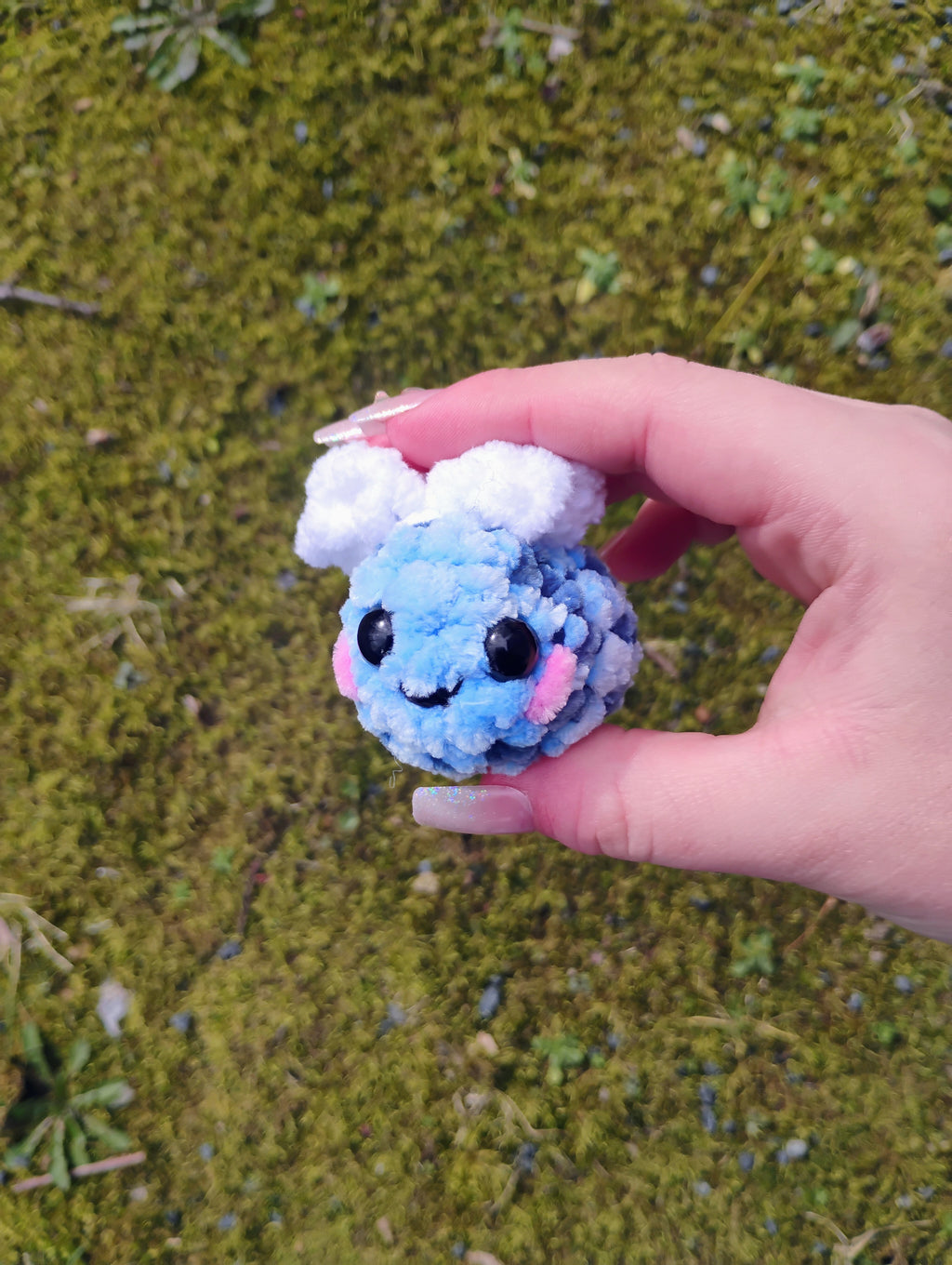 Dark Blue & Blue Baby Bee Plush Keychain